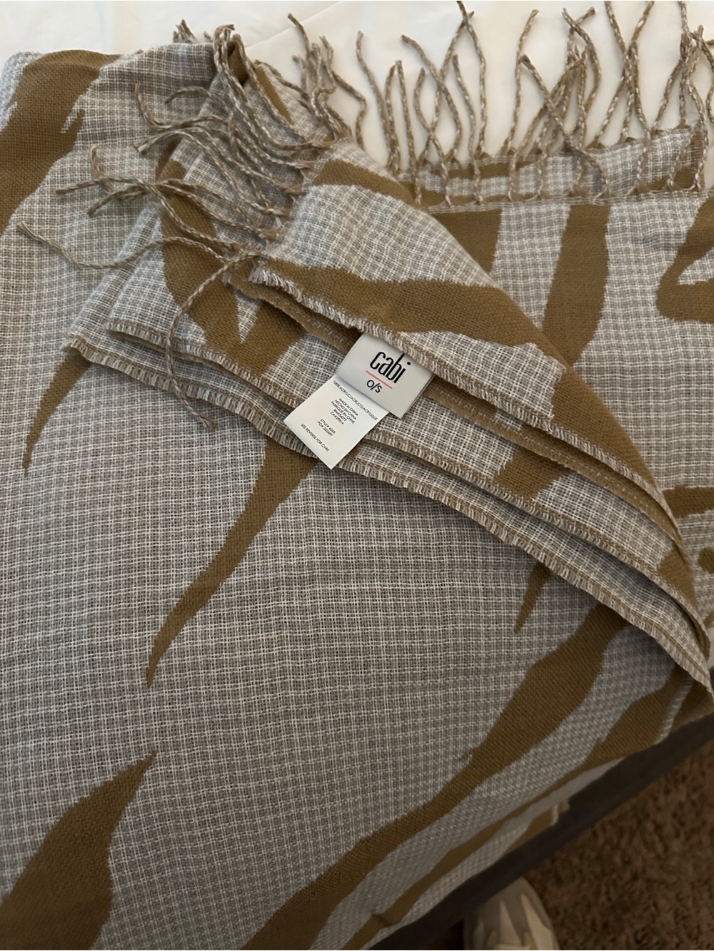 Cabi Tan & Cream Scarf